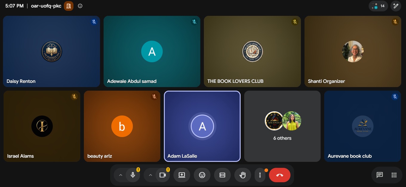 A grid of readers early in a live Aurevane session